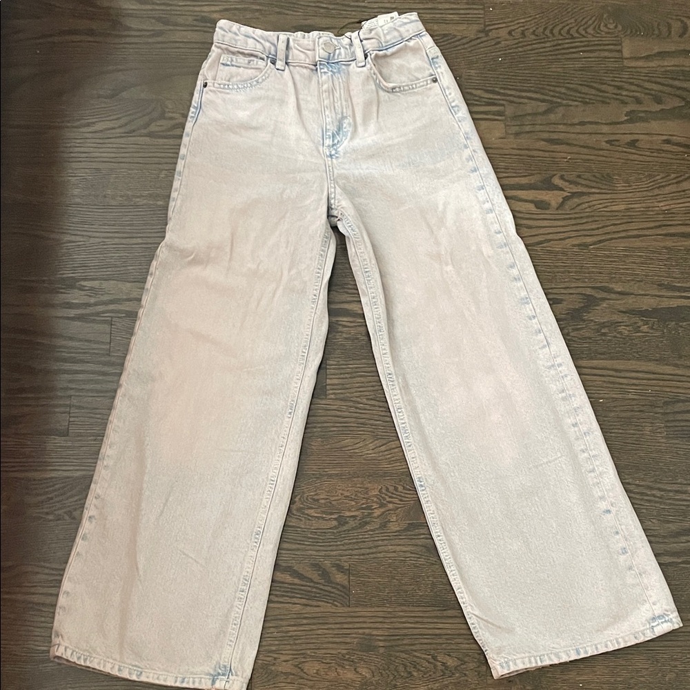 Zara Wide Leg Light Gray Jeans